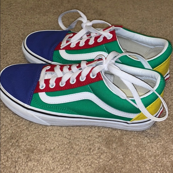 vans red blue green yellow